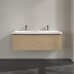 V&b subway 3.0 servantskap 127x42 f/dobbel servant nordic oak håndtak i krom