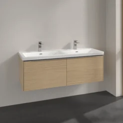 V&b subway 3.0 servantskap 127x42 f/dobbel servant nordic oak håndtak i krom