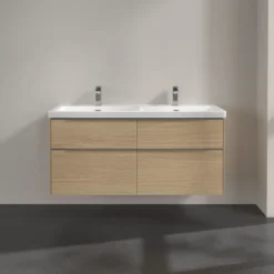 V&b subway 3.0 servantskap 127x57 f/dobbel servant nordic oak m/lys håndtak i krom