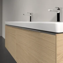 V&b subway 3.0 servantskap 127x42 f/dobbel servant nordic oak m/lys håndtak i krom