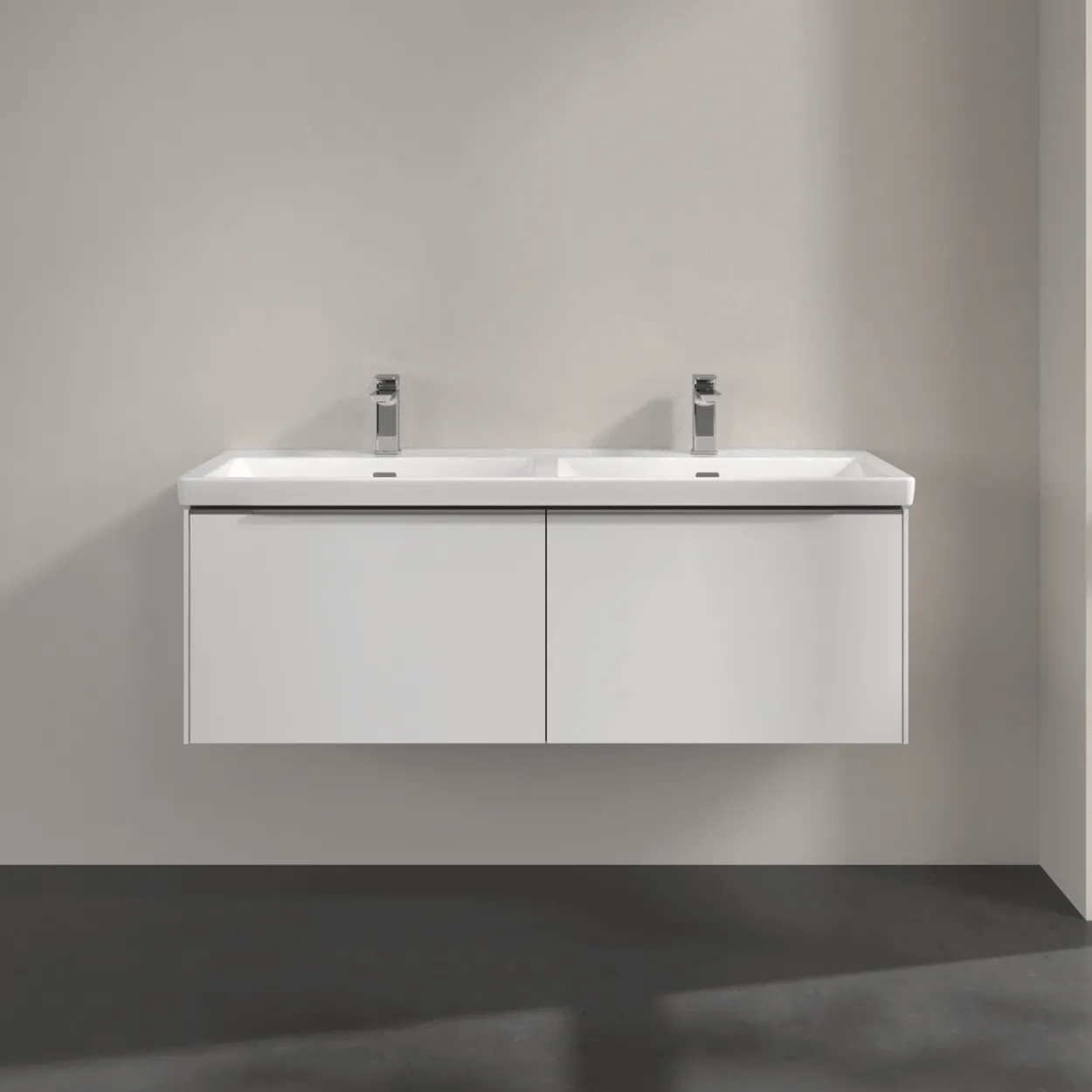 V&b subway 3.0 servantskap 127x42 f/dobbel servant pure white håndtak i krom