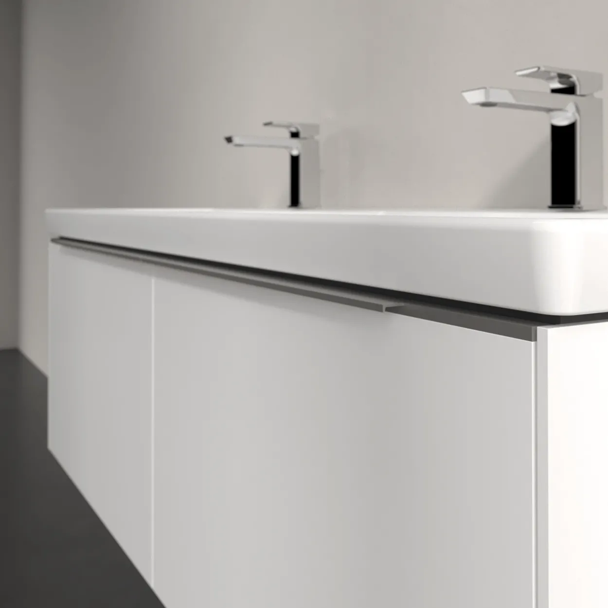 V&b subway 3.0 servantskap 127x42 f/dobbel servant pure white håndtak i krom