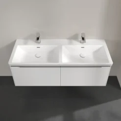 V&b subway 3.0 servantskap 127x42 f/dobbel servant pure white håndtak i krom