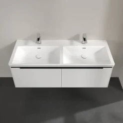 V&b subway 3.0 servantskap 127x42 f/dobbel servant pure white håndtak i volcano black