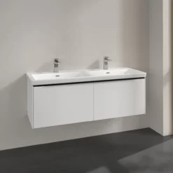 V&b subway 3.0 servantskap 127x42 f/dobbel servant pure white håndtak i volcano black