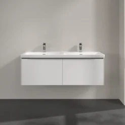 V&b subway 3.0 servantskap 127x42 f/dobbel servant pure white m/lys håndtak i krom