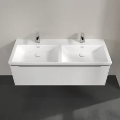 V&b subway 3.0 servantskap 127x42 f/dobbel servant pure white m/lys håndtak i krom