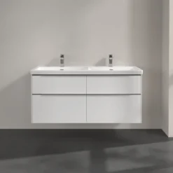 V&b subway 3.0 servantskap 127x57 f/dobbel servant pure white m/lys håndtak i krom