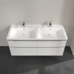 V&b subway 3.0 servantskap 127x57 f/dobbel servant pure white m/lys håndtak i krom