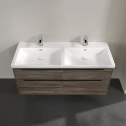 V&b subway 3.0 servantskap 127x57 f/dobbel servant stone oak håndtak i volcano black