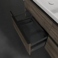 V&b subway 3.0 servantskap 127x57 f/dobbel servant stone oak håndtak i volcano black