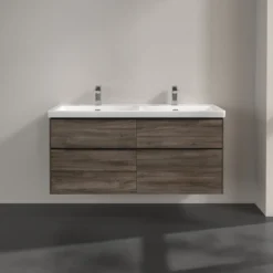 V&b subway 3.0 servantskap 127x57 f/dobbel servant stone oak håndtak i volcano black