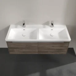 V&b subway 3.0 servantskap 127x42 f/dobbel servant stone oak m/lys håndtak i krom