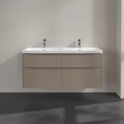 V&b subway 3.0 servantskap 127x57 f/dobbel servant taupe håndtak i krom