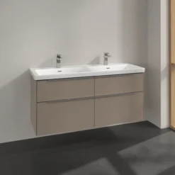V&b subway 3.0 servantskap 127x57 f/dobbel servant taupe håndtak i krom