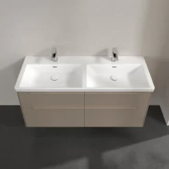 V&b subway 3.0 servantskap 127x57 f/dobbel servant taupe håndtak i møbelets farge