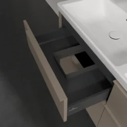 V&b subway 3.0 servantskap 127x57 f/dobbel servant taupe håndtak i møbelets farge