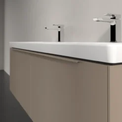 V&b subway 3.0 servantskap 127x42 f/dobbel servant taupe håndtak i møbelets farge