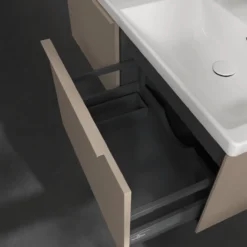 V&b subway 3.0 servantskap 127x42 f/dobbel servant taupe håndtak i møbelets farge