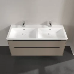 V&b subway 3.0 servantskap 127x57 f/dobbel servant taupe håndtak i volcano black
