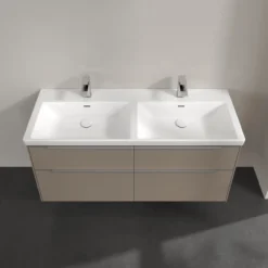 V&b subway 3.0 servantskap 127x57 f/dobbel servant taupe m/lys håndtak i krom