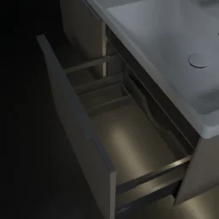 V&b subway 3.0 servantskap 127x42 f/dobbel servant taupe m/lys håndtak i krom