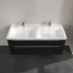 V&b subway 3.0 servantskap 127x57 f/dobbel servant volcano black håndtak i krom