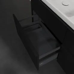 V&b subway 3.0 servantskap 127x57 f/dobbel servant volcano black håndtak i møbelets farge