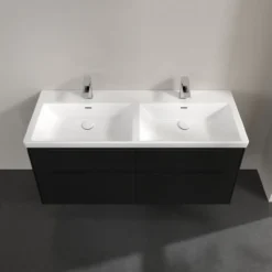 V&b subway 3.0 servantskap 127x57 f/dobbel servant volcano black håndtak i møbelets farge