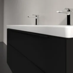 V&b subway 3.0 servantskap 127x57 f/dobbel servant volcano black m/lys håndtak i møbelets farge