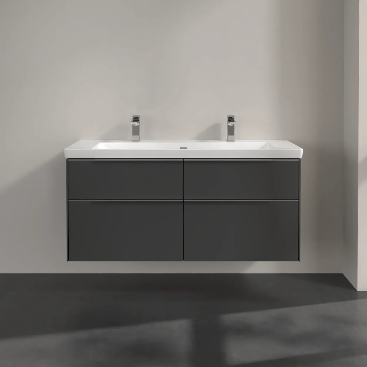 V&b subway 3.0 servantskap 127x57 graphite håndtak i krom