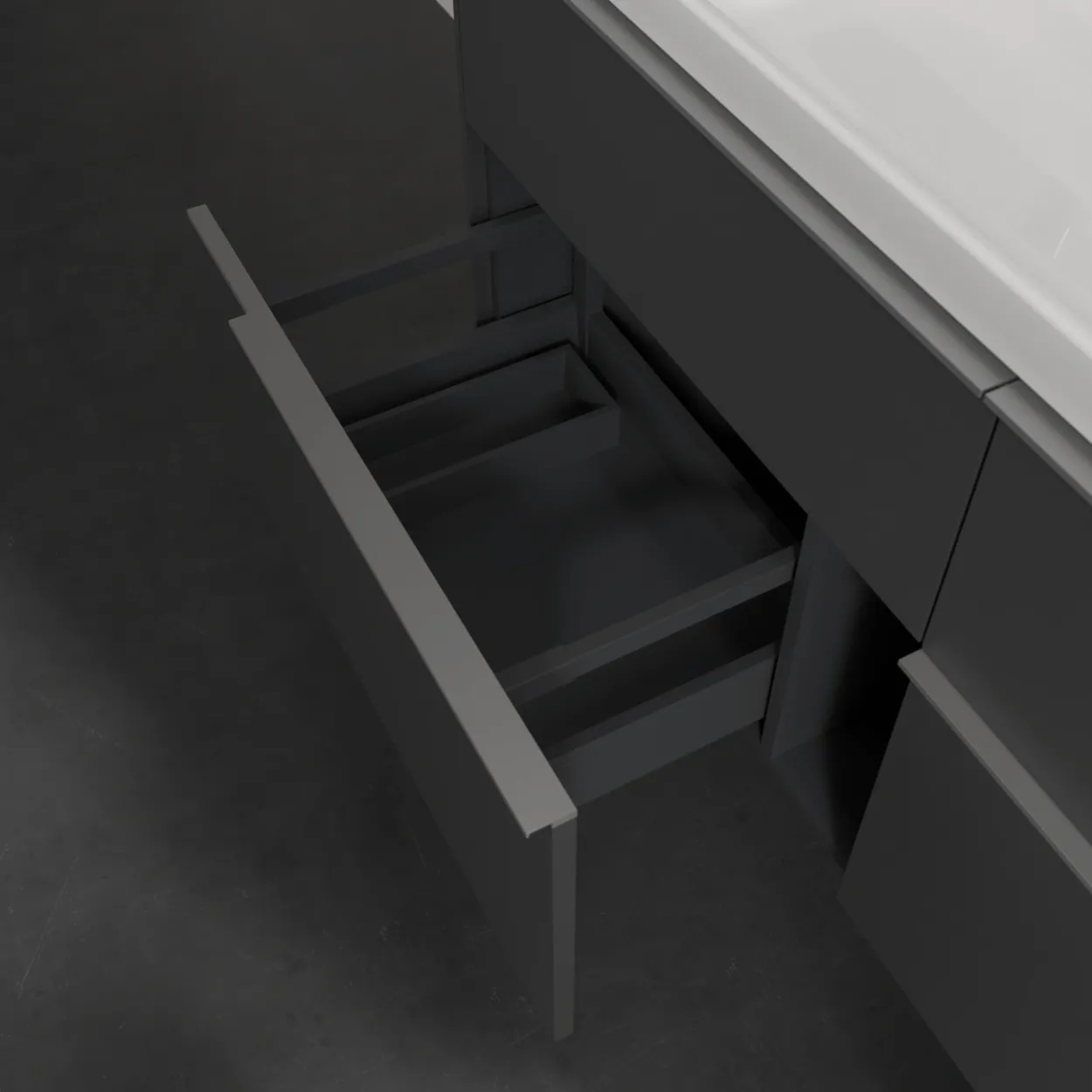 V&b subway 3.0 servantskap 127x57 graphite håndtak i krom
