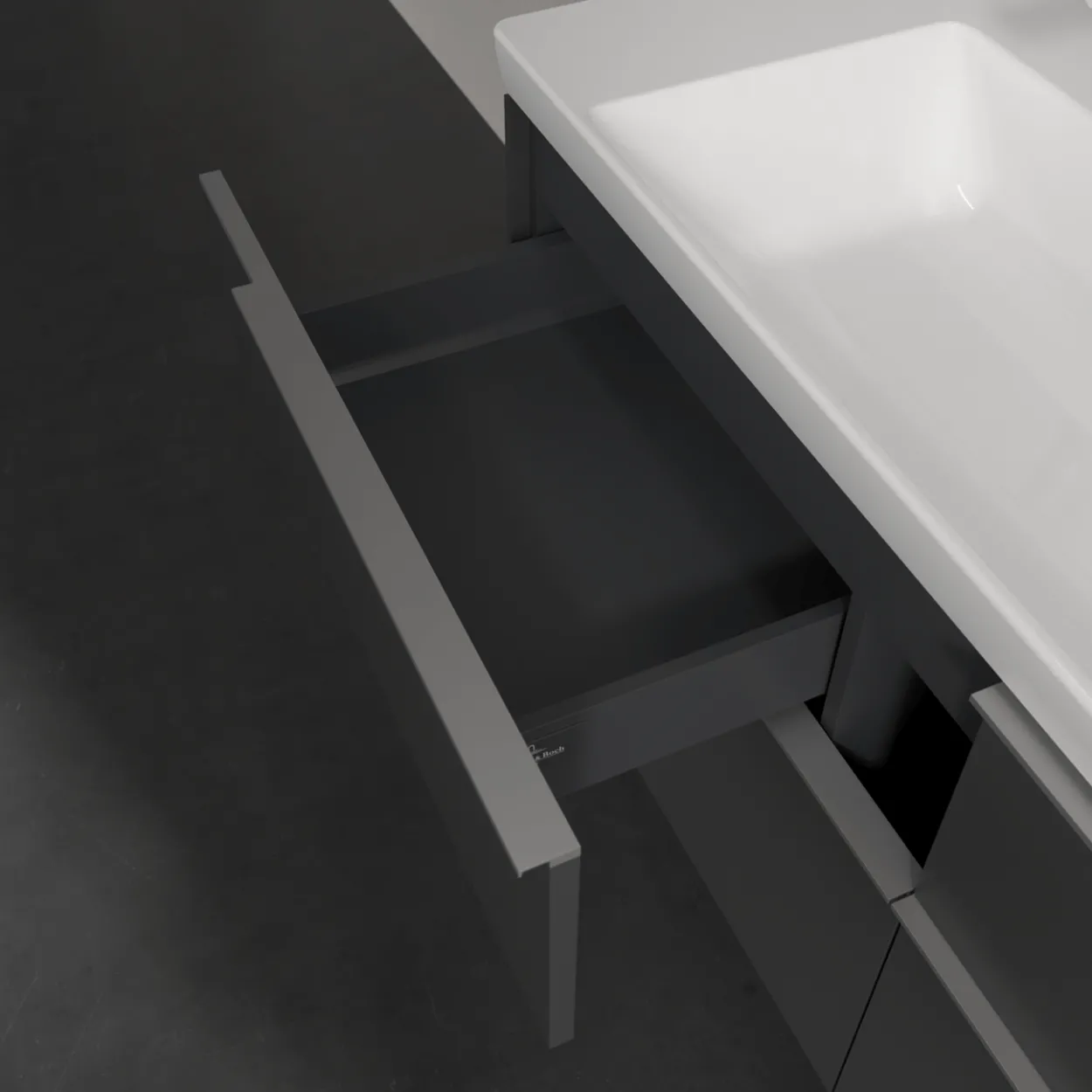 V&b subway 3.0 servantskap 127x57 graphite håndtak i krom