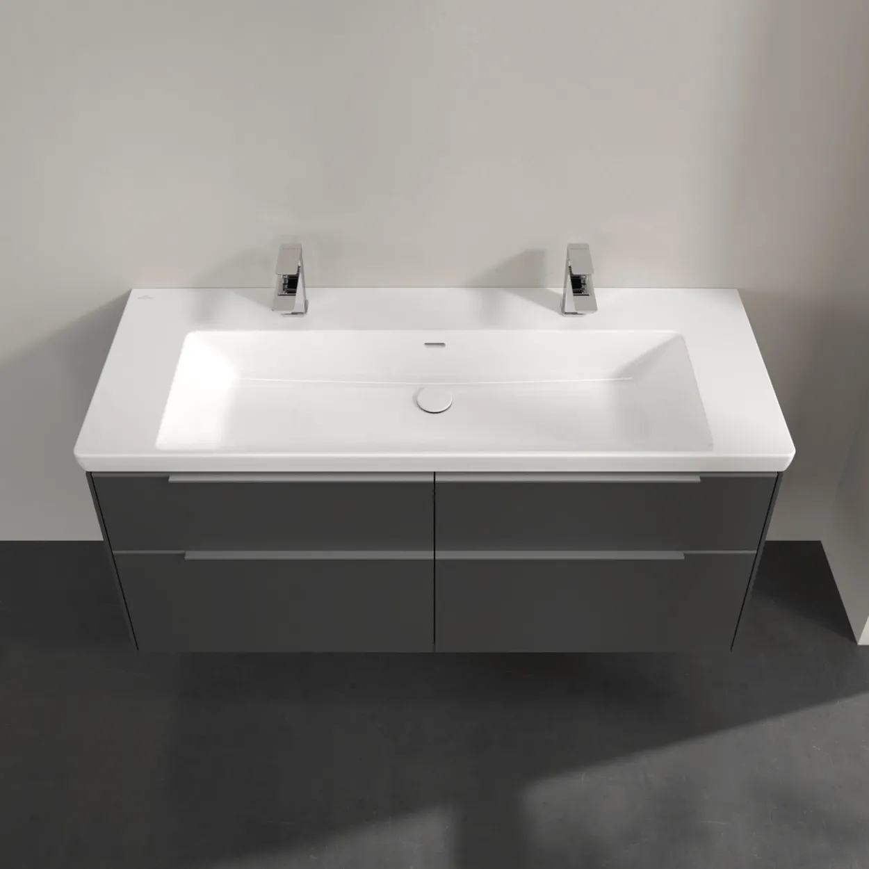 V&b subway 3.0 servantskap 127x57 graphite håndtak i krom