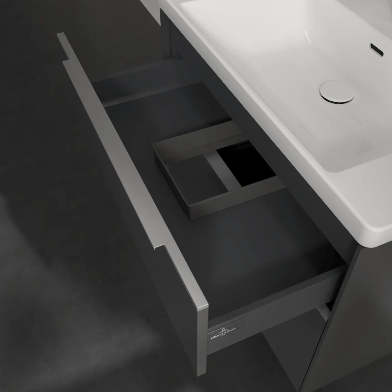 V&b subway 3.0 servantskap 77x57 graphite håndtak i krom