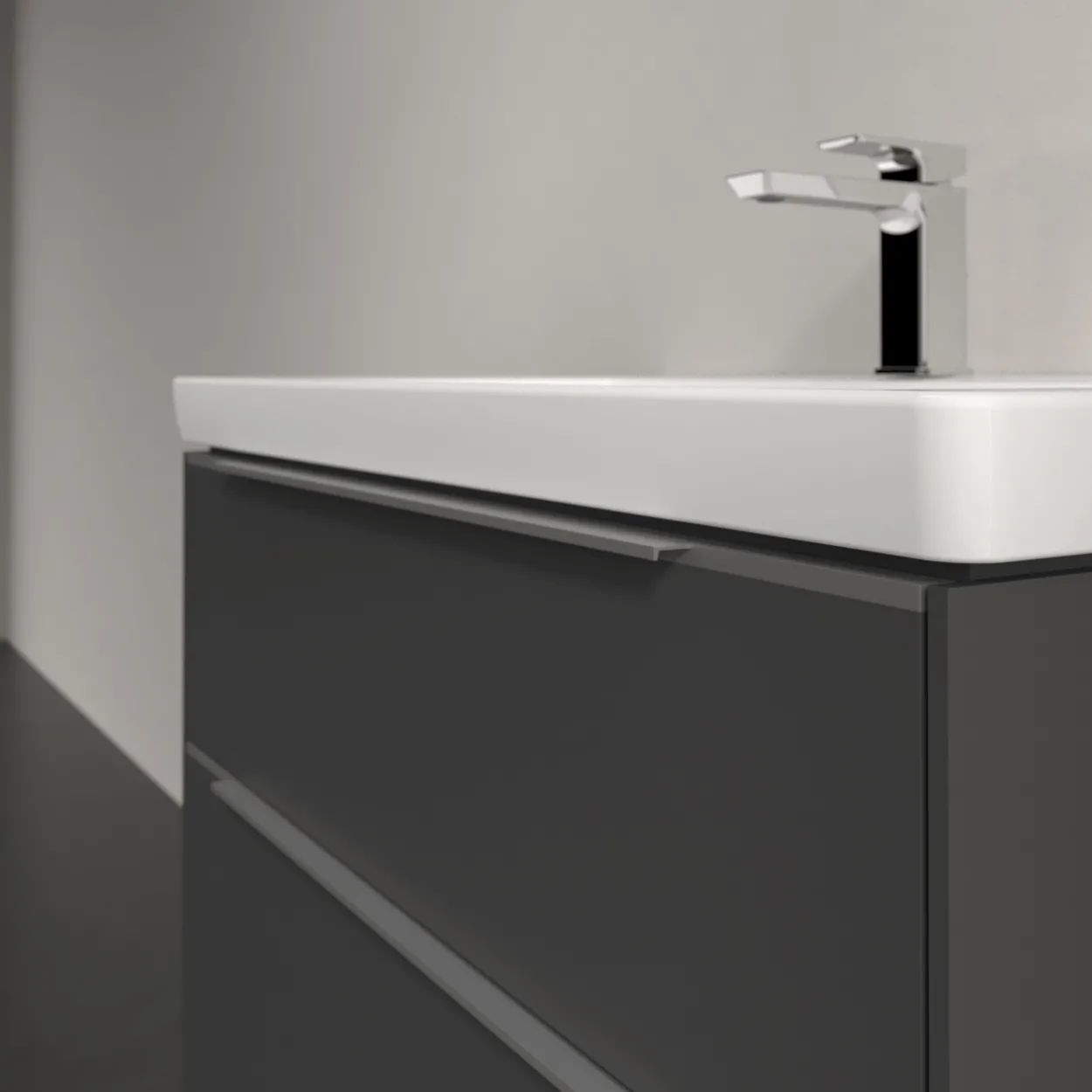 V&b subway 3.0 servantskap 77x57 graphite håndtak i krom