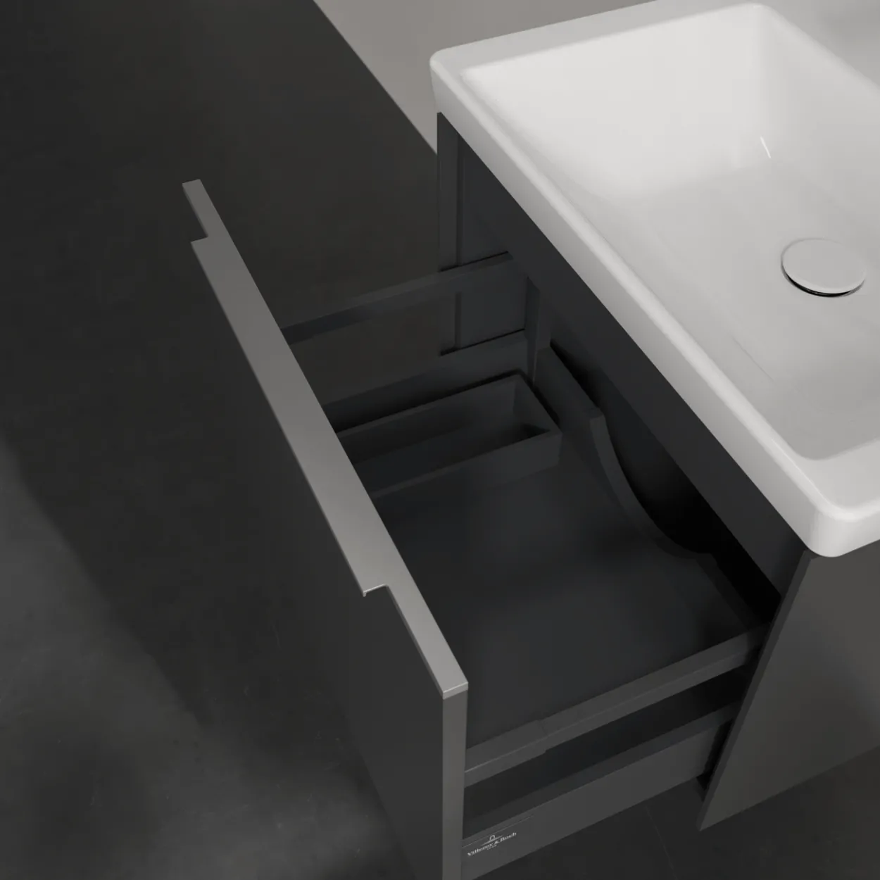V&b subway 3.0 servantskap 57x42 graphite håndtak i krom