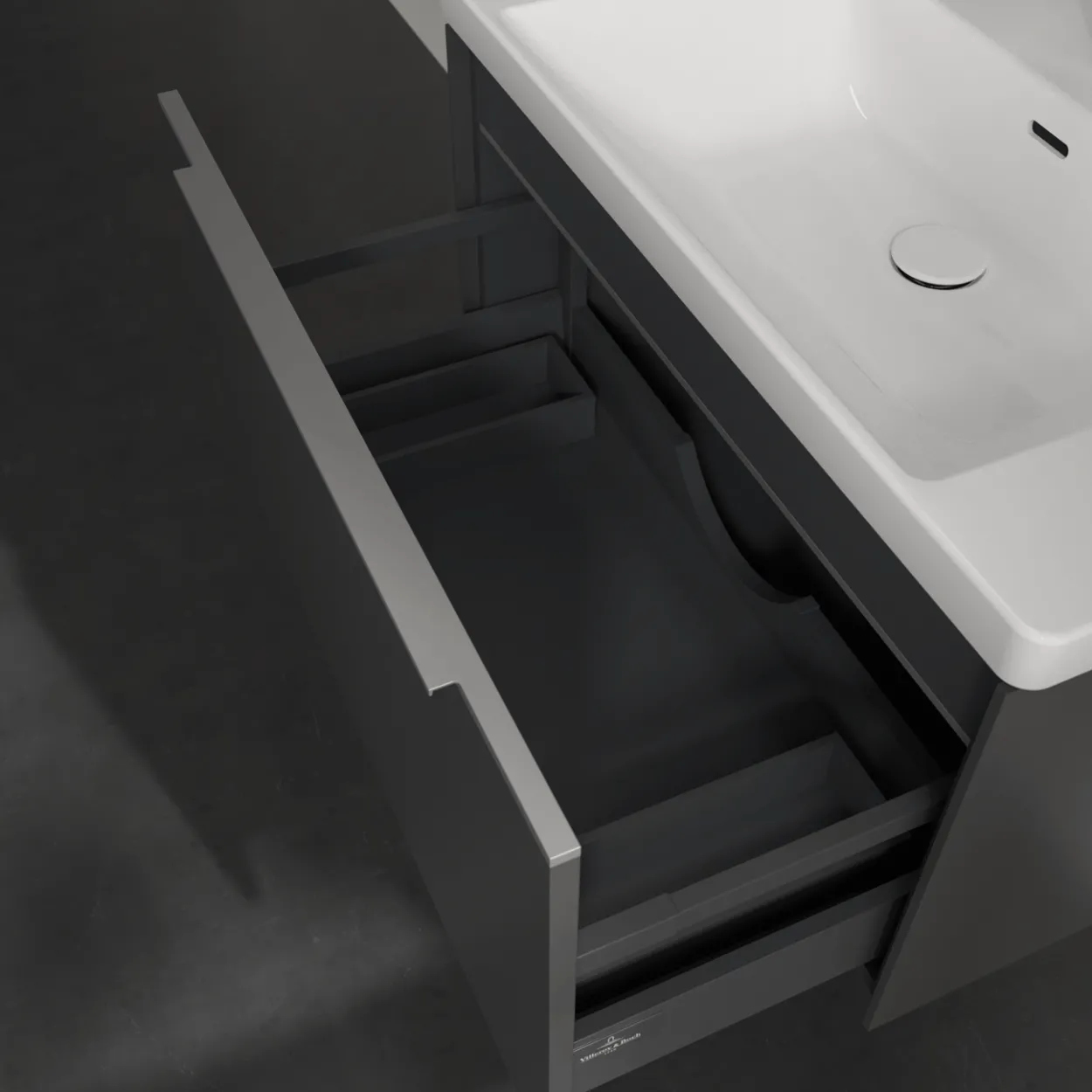 V&b subway 3.0 servantskap 77x42 graphite m/lys håndtak i krom