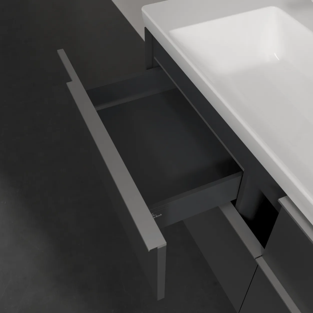 V&b subway 3.0 servantskap 127x57 graphite m/lys håndtak i krom