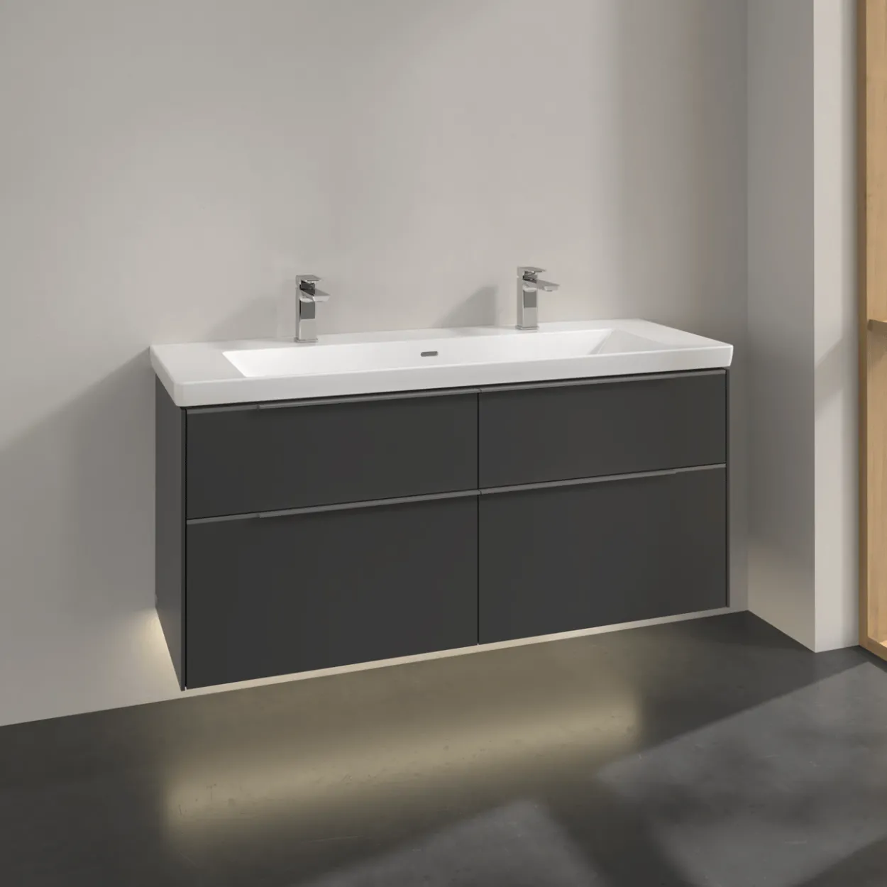 V&b subway 3.0 servantskap 127x57 graphite m/lys håndtak i krom