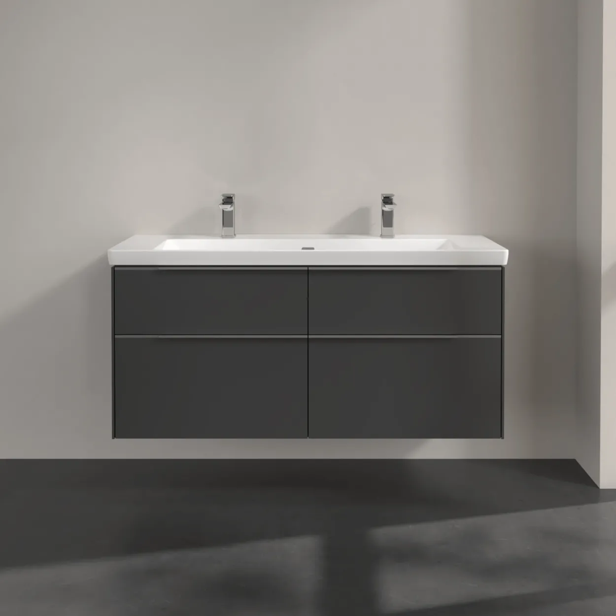 V&b subway 3.0 servantskap 127x57 graphite m/lys håndtak i krom