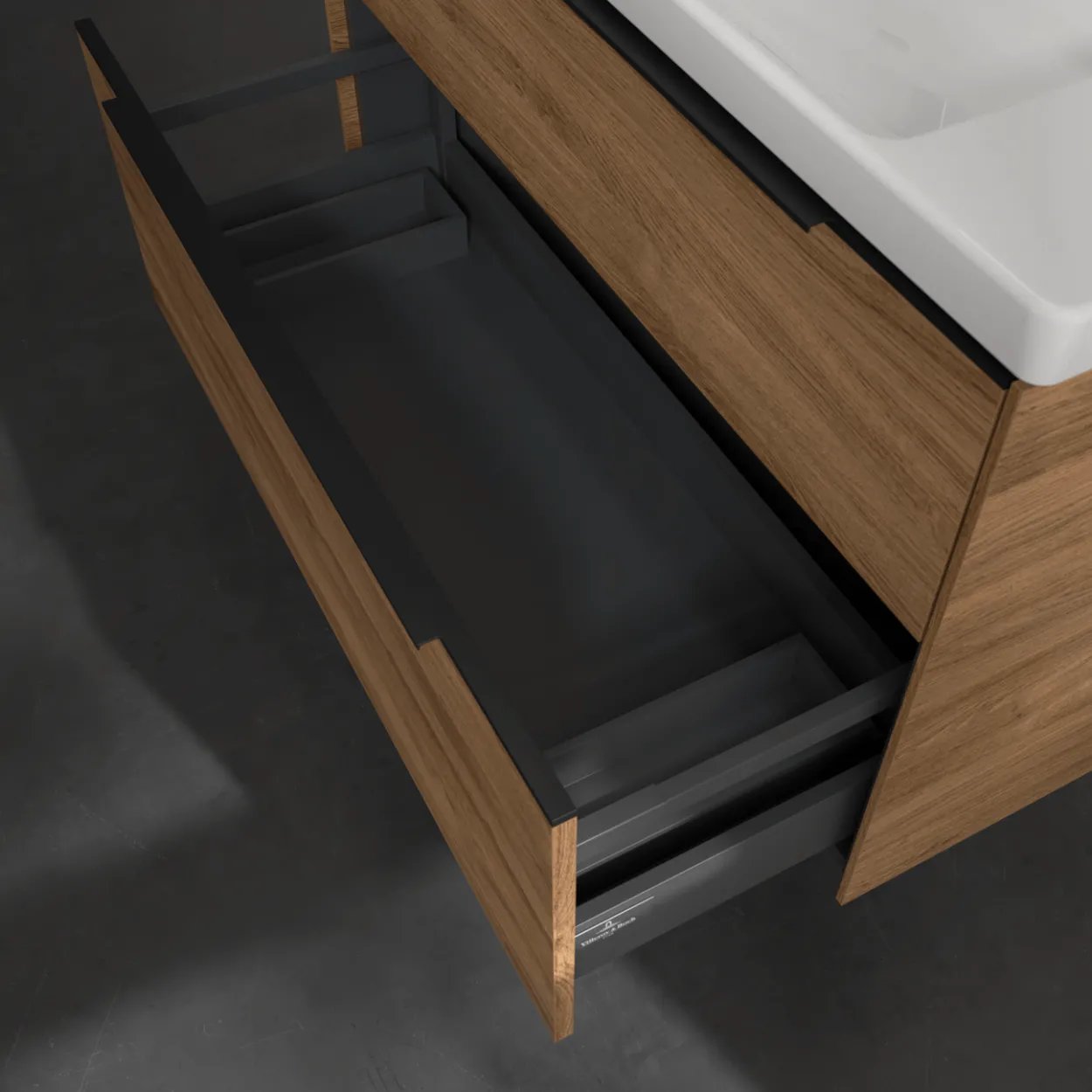 V&b subway 3.0 servantskap 97x57 graphite m/lys håndtak i krom