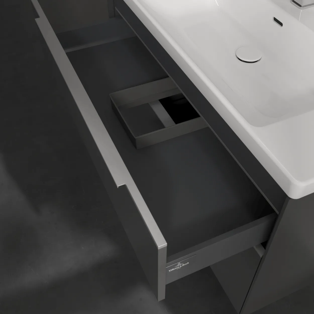 V&b subway 3.0 servantskap 97x57 graphite m/lys håndtak i krom