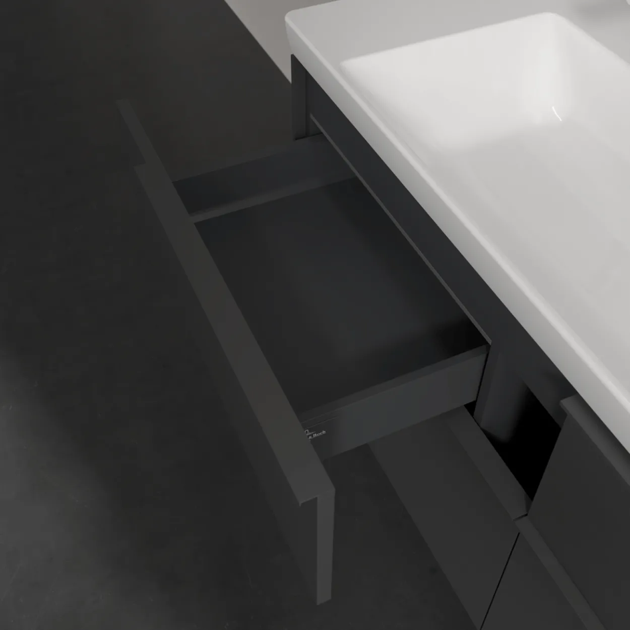 V&b subway 3.0 servantskap 127x57 graphite m/lys håndtak i møbelets farge