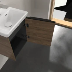 V&b subway 3.0 servantskap 35x42 høyre arizona oak håndtak i volcano black