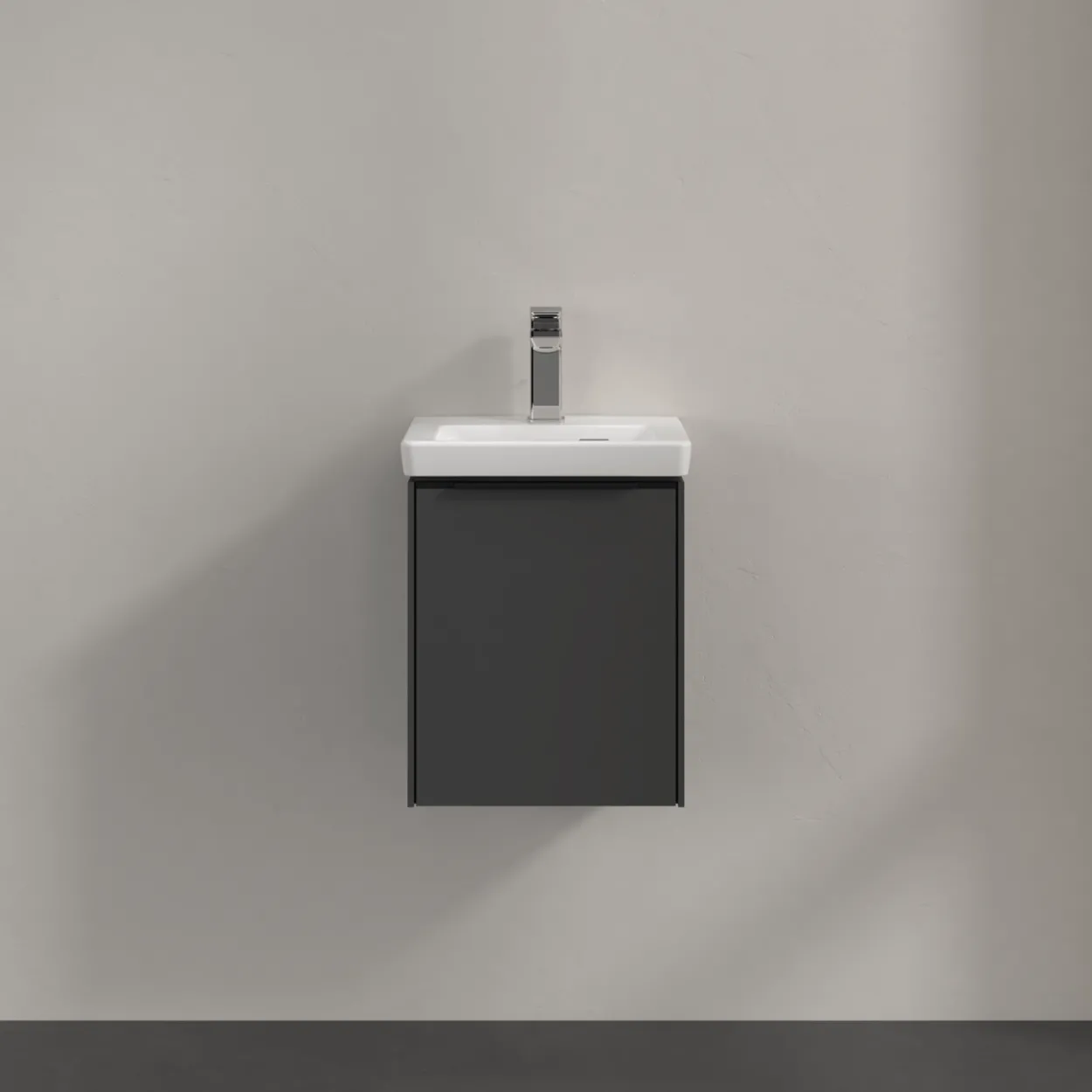 V&b subway 3.0 servantskap 35x42 høyre black graphite håndtak i volcano