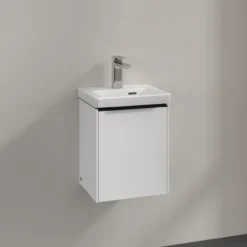 V&b subway 3.0 servantskap 35x42 høyre brilliant white håndtak i volcano black