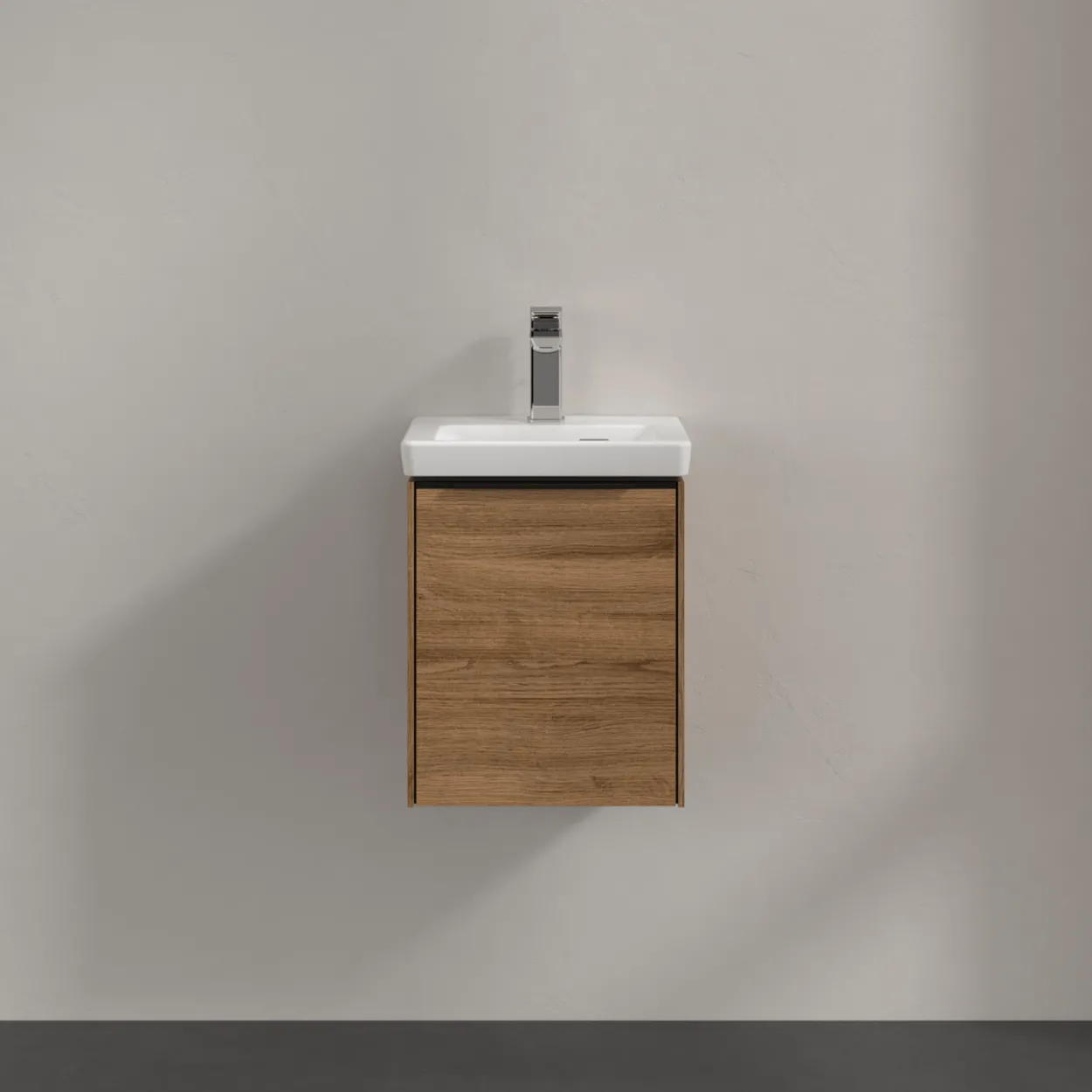 V&b subway 3.0 servantskap 35x42 høyre kansas oak håndtak i volcano black