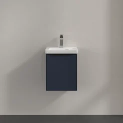 V&b subway 3.0 servantskap 35x42 høyre marine blue håndtak i volcano black