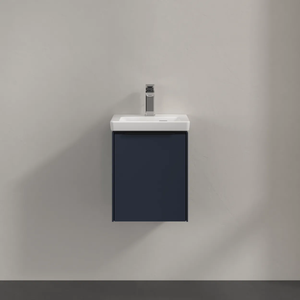 V&b subway 3.0 servantskap 35x42 høyre marine blue håndtak i volcano black